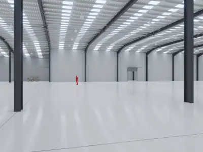 Industrial Warehouse Interior 10 Low-poly 3D model