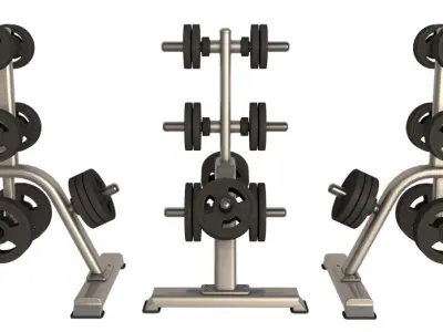 Press Bench barbell collection 3D model