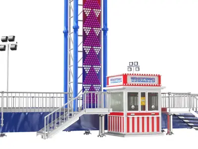  Large Detailed Amusement Park Rides 