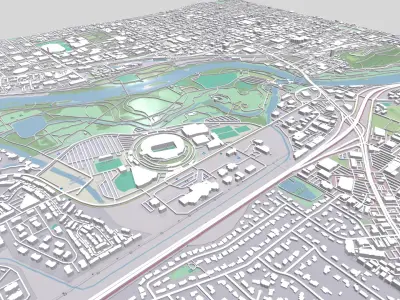 Cityscape Eugene Oregon USA 3D model