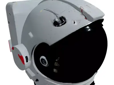 Modern SciFi Astronaut Helmet Low-poly 3D model