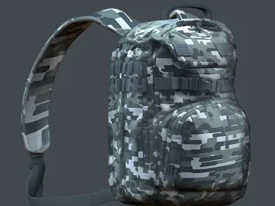 Backpack Camping Generic military human bag storqge Low-poly 3D model