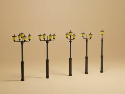 Street Lights Pack Low-poly 3D model