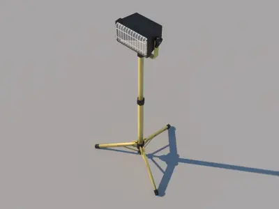 Static Halogen Work Light Low-poly 3D model