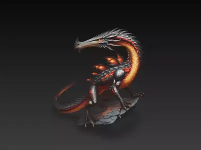 dragon de fantasia  3D print model