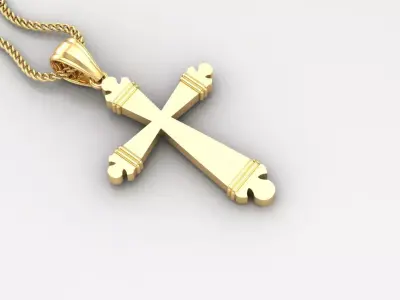 Light Gold 18K Cross Pendant 2CP003 3D print model