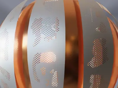 Modern Handing Lamp - Steel and Copper 3D model