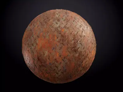 Metal Rusted Diamond Plate Seamless PBR Texture Texture