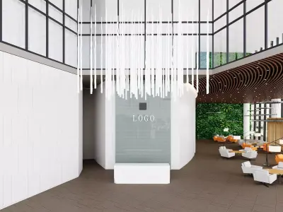 Modern Office Lobby Lounge 3D model