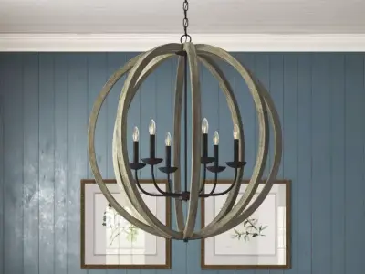 Huron Light Dimmable Globe Chandelier 3D model