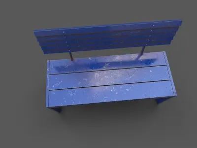 Street Bench Low-poly 3D model