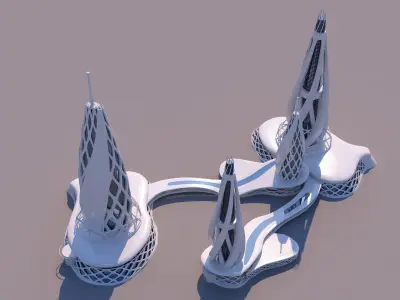 0087 - Organic Skyscraper 3D model