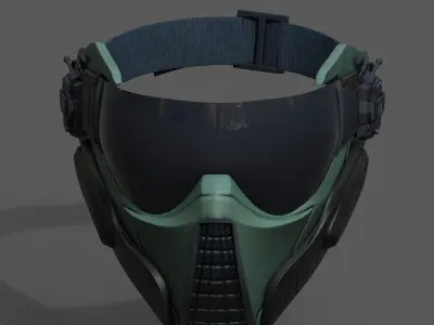 Scifi mask fantasy futuristic technology space millitary combat  Low-poly 3D model