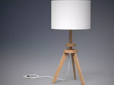 Lauters Lamp oak Low-poly 3D model