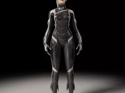 MCU Black Cat Felicia Rigged 3D model