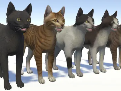 Cats -Stray Low-poly 3D model