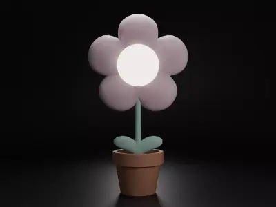 Flower lamp Low-poly 3D model