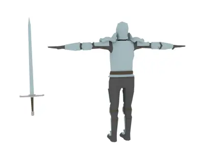 Low Poly Knight holding sword Low-poly 3D model