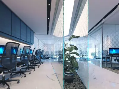 Office interior design 01 3D model