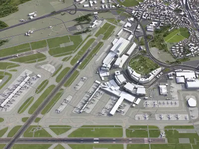 Zurich - Airport - ZRH Low-poly 3D model