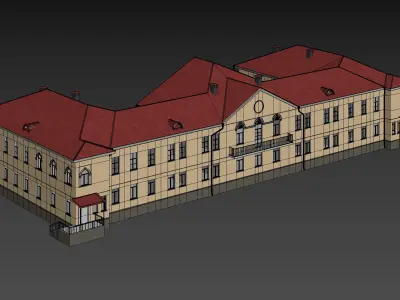 Classic Two-Story Residential Building 3D model