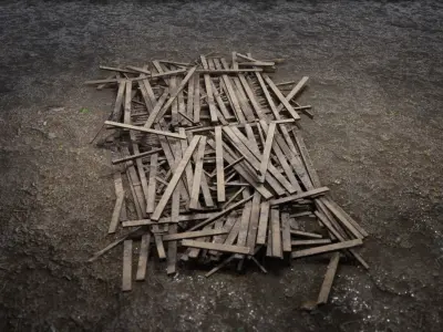 Wooden  Ruins 01 3D model