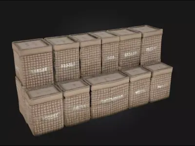 Gabion Wall Blocks  Durable Natural Reinforcement 3D model