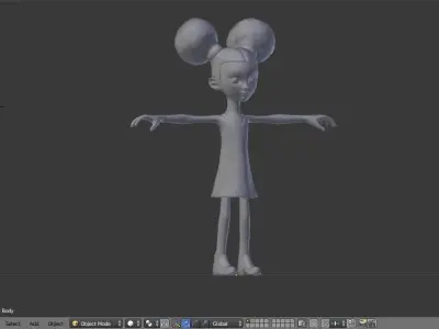 Stylized Little Girl Base Mesh Free low-poly 3D model