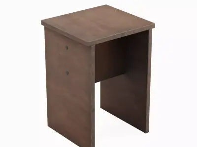 Wooden Stool 02 Low-poly 3D model