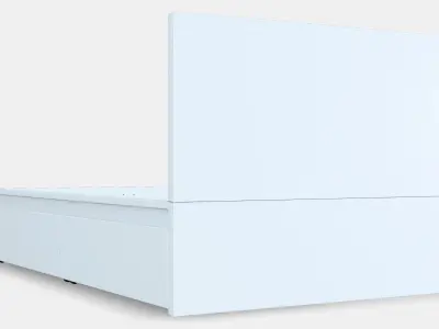 MALM Bed frame high w 2 storage boxes 17 Low-poly 3D model