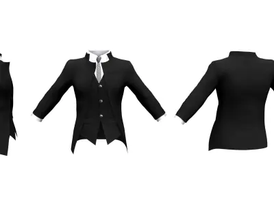 Mens Futuristic Blazer Low-poly 3D model