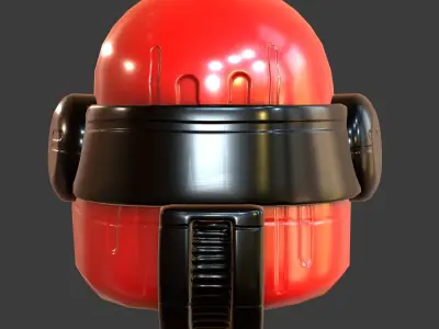 Gas mask helmet 3d model scifi Low-poly  Low-poly 3D model 365