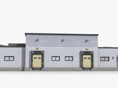 Factory x17 Low-poly 3D model