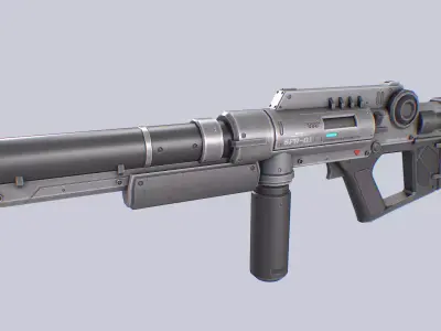 Scifi rifle Low-poly 3D model