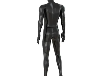 Male mannequin with golden face 70 3D model