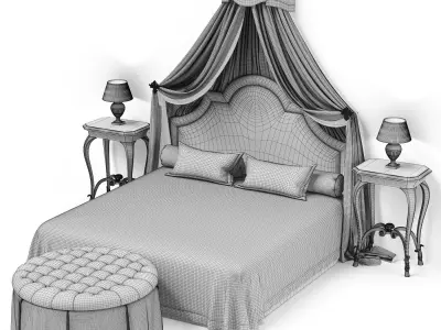 Bed with Canopy 3D model