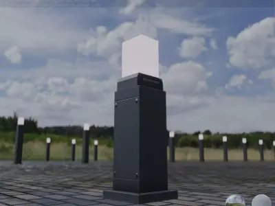 Street Light 8 Bollard 500mm Basic Version 3 Low-poly 3D model