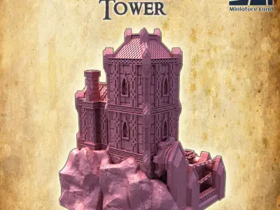 Dwarf Mining Tower Tabletop Terrain 28 MM 3D print model