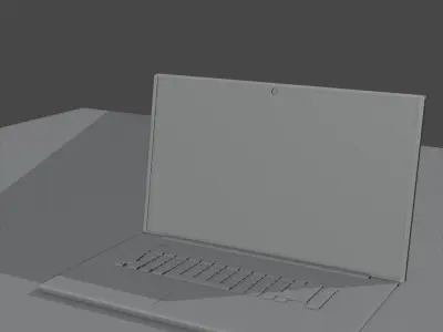 Laptop with windows Free 3D model