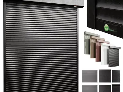 External electric shutter - outdoor blinds Low-poly 3D model