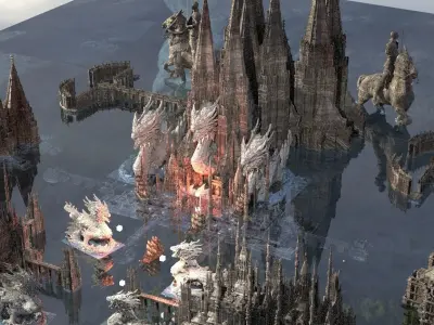 Dragons Triangle Hidden Dragon City Kit bash 3D model