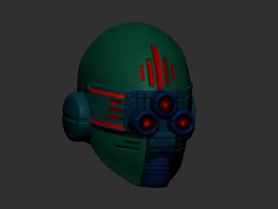 helmet high poly sculpt 3d printable 3D model 8