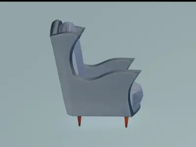 Bow Wingback Lounge Chair 3D model