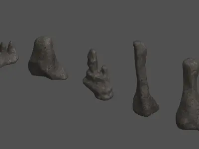Cave Rock Set Low-poly 3D model