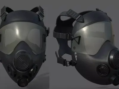 Mask gas protection pollution fantasy scifi military combat 3d  Low-poly 3D model