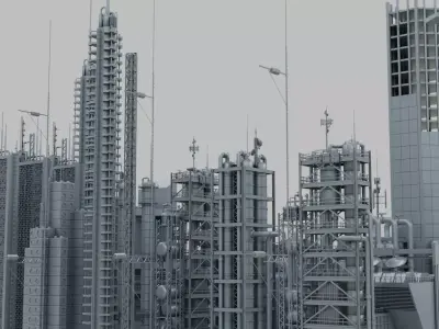 Sci-Fi Industrial Base 3D model