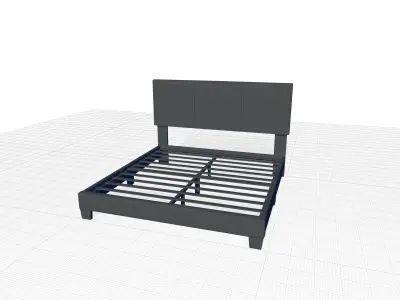 Dark Gray Burrus Upholstered Standard Bed 3D model