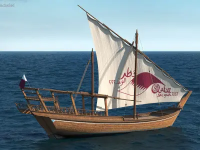  Traditional Wooden Qatar Boat 