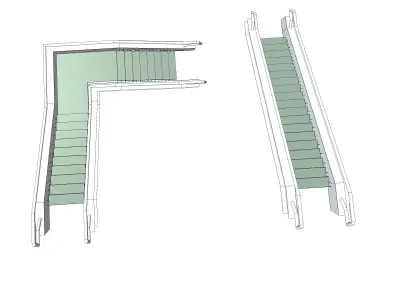 Concrete-Steel Stairs 2 3D model