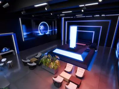 Futuristic Exhibition Booth High Quality 3D Environment 3D model